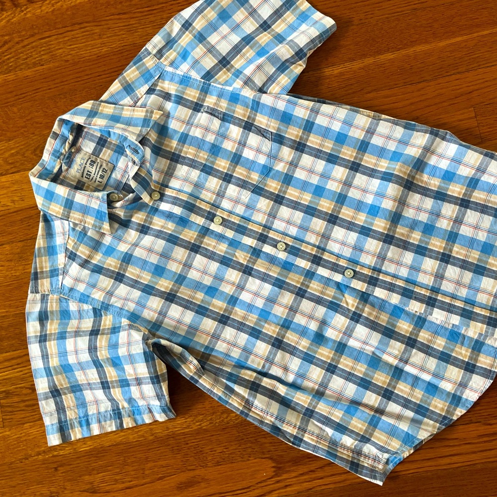 Children’s Place plaid shirt! Like new.  Size large (10-12)